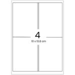 A4 Sticker Labels with 4 Labels Per Sheet