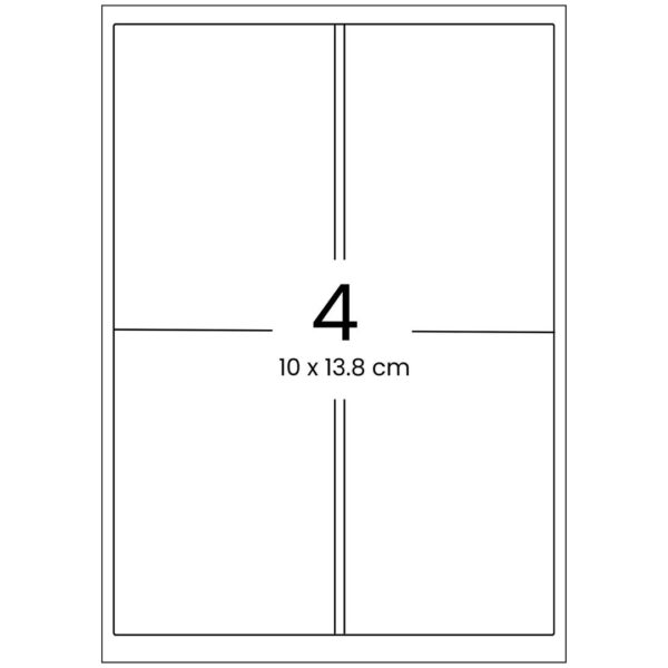 A4 Sticker Labels with 4 Labels Per Sheet A4 Sticker Labels with 4 Labels Per Sheet