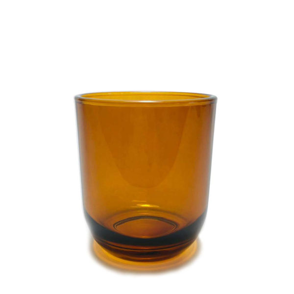 Adel Amber Round Base Small Jar Candle Container Cambridge Glassware