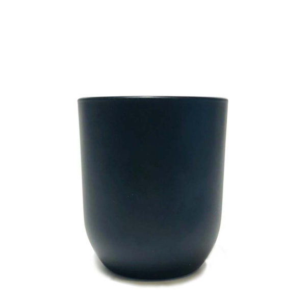 ADEL-MatteBlack-Small Adel Glassware Matt Black Round Base Small Jar Candle Container