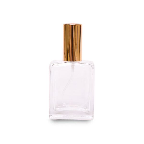 Flat Perfume Spray Bottle + Gold lid Glass Perfume Spray Bottle - Gold lid