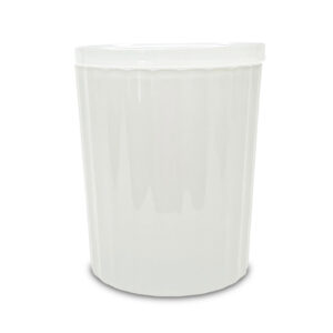 Ribbed Candle Jar Transparent White