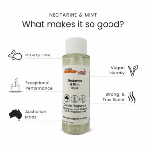 Nectarine and Mint, Fragrance Oil Candle Making and Reed Diffusers, Home Fragrance, Vegan Friendly, Australian Made