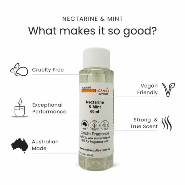 Nectarine and Mint, Fragrance Oil Candle Making and Reed Diffusers, Home Fragrance, Vegan Friendly, Australian Made