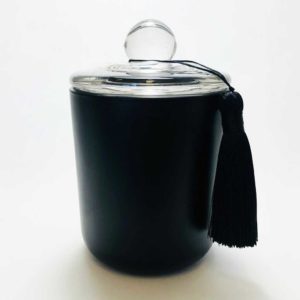 Adel Matt Black XL Large Jar Candle Making Glassware Tumbler Black Tassel